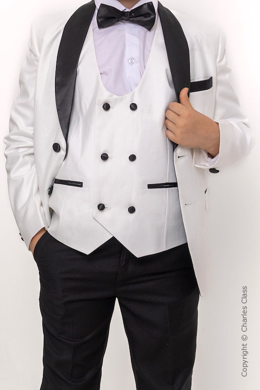 Four Button Double Breasted Boy'S Tuxedo Black main image 1